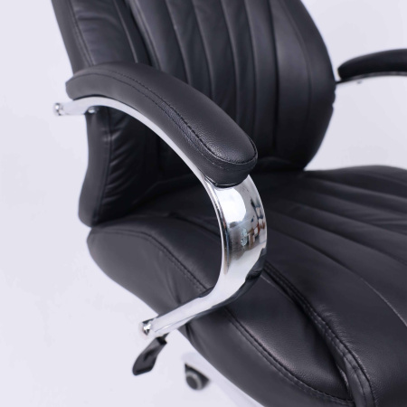 Кресло компьютерное AksHome Mastif, экокожа, хром, черный