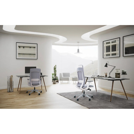 Кресло компьютерное SitZone E-VL002A, сетка, ткань, пластик, черный