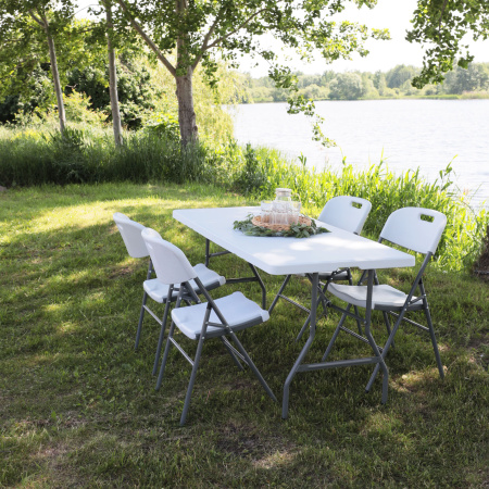 Стол складной 1520х760х740 мм, пластик, белый