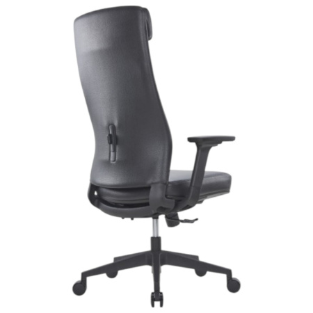 Кресло компьютерное SitZone CH-366A, натуральная кожа, алюминий, черный