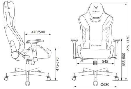 Кресло игровое Бюрократ Knight Thunder 5X, экокожа, черный, голубой Кресло игровое Бюрократ Knight Thunder 5X, экокожа, черный, голубой