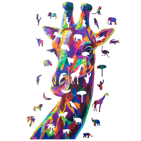 Пазл деревянный "Жираф", разноцветный