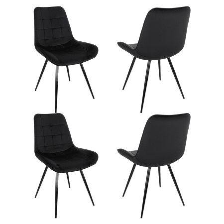 Стул Бюрократ "CH-K2_4", ткань, черный, металл, комплект 4 штуки