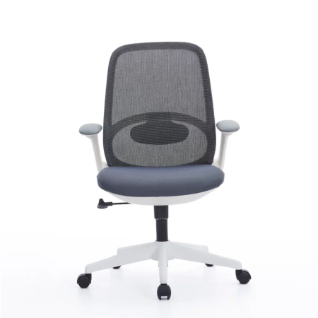 Кресло для персонала SitZone "CH-537B-BS", ткань, пластик, серый, белый