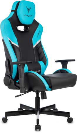 Кресло игровое Бюрократ Knight Thunder 5X, экокожа, черный, голубой Кресло игровое Бюрократ Knight Thunder 5X, экокожа, черный, голубой