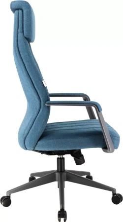 Кресло компьютерное EVERPROF Shanghai, ткань, синий, металл, корпус черный