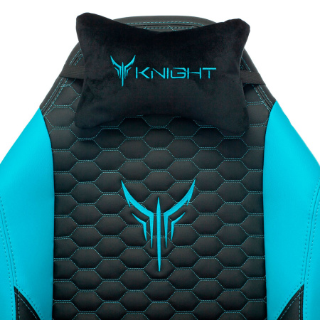 Игровое компьютерное кресло Knight Neon, черный/голубой