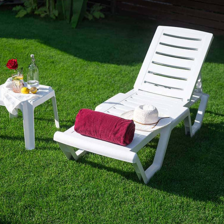 Шезлонг Элластик, пластик, белый