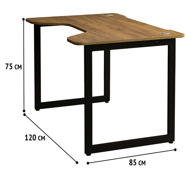 Стол письменный Лофт Будапешт ДТ-4, черный, золотой крафт
