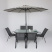 Комплект мебели садовой AksHome SUNBEAM (стол 1 шт, 6 кресел, зонт 1 шт), серый, черный