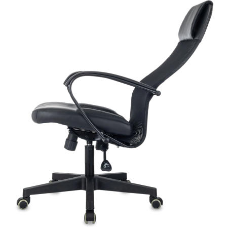 Компьютерное кресло "Бюрократ CH-NOVA LUX", сетка, экокожа, пластик, черный