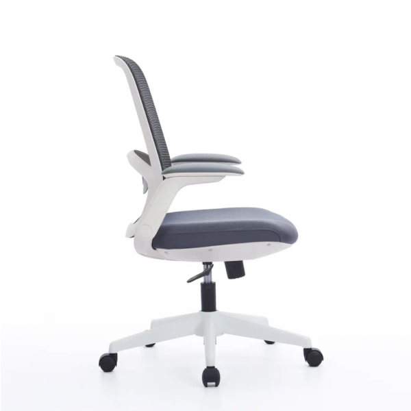 Кресло для персонала SitZone "CH-537B-BS", ткань, пластик, серый, белый