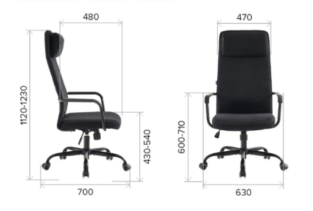 Кресло компьютерное EVERPROF Mars, ткань, металл, черный