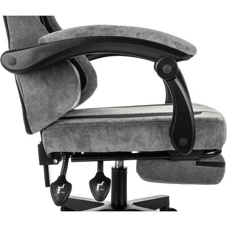 Кресло игровое Бюрократ Knight "Custom/F GR", ткань, пластик, серый, черный