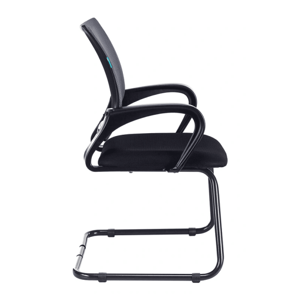 Кресло на полозьях "Бюрократ CH-695N-AV", сетчатая ткань, темно-серый, черный, металл черный