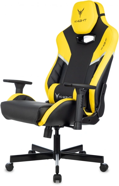 Кресло игровое Бюрократ Knight Thunder 5X, экокожа, черный, желтый Кресло игровое Бюрократ Knight Thunder 5X, экокожа, черный, желтый
