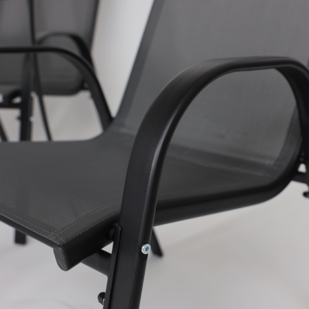 Комплект мебели садовой AksHome SUNBEAM (стол 1 шт, 6 кресел, зонт 1 шт), серый, черный