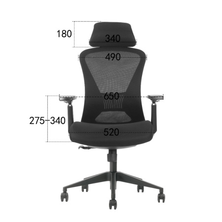 Кресло компьютерное EVOLUTION OFFICE COMFORT, ткань, сетка, пластик, черный