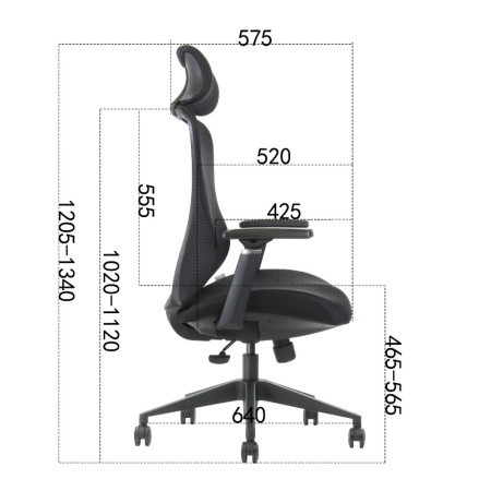 Кресло компьютерное EVOLUTION OFFICE COMFORT, ткань, сетка, пластик, черный