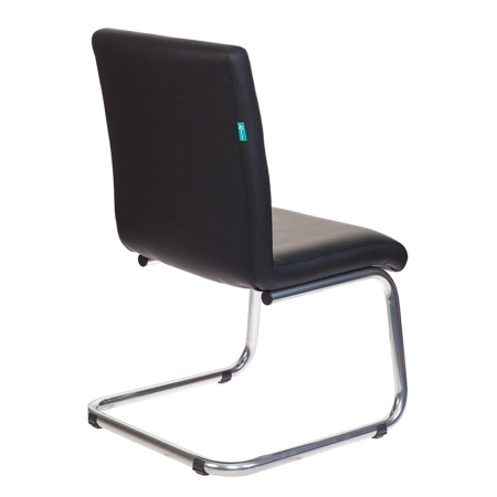 Кресло на полозьях Бюрократ CH-250-V, экокожа, черный, металл хром