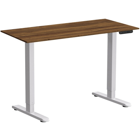 Стол с электроприводом WellDesk Prime, 1300x675х18 мм, белый, дуб Хантон темный