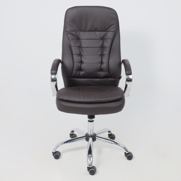 Кресло компьютерное AksHome Richard new, экокожа, металл, коричневый Кресло компьютерное AksHome Richard new, экокожа, металл, коричневый