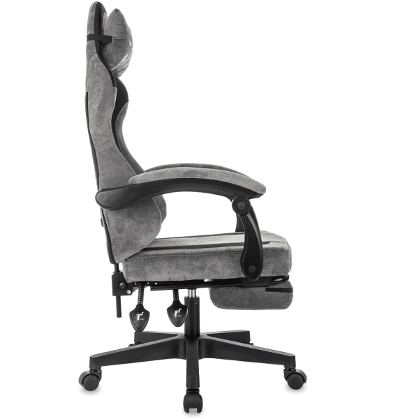 Кресло игровое Бюрократ Knight "Custom/F GR", ткань, пластик, серый, черный