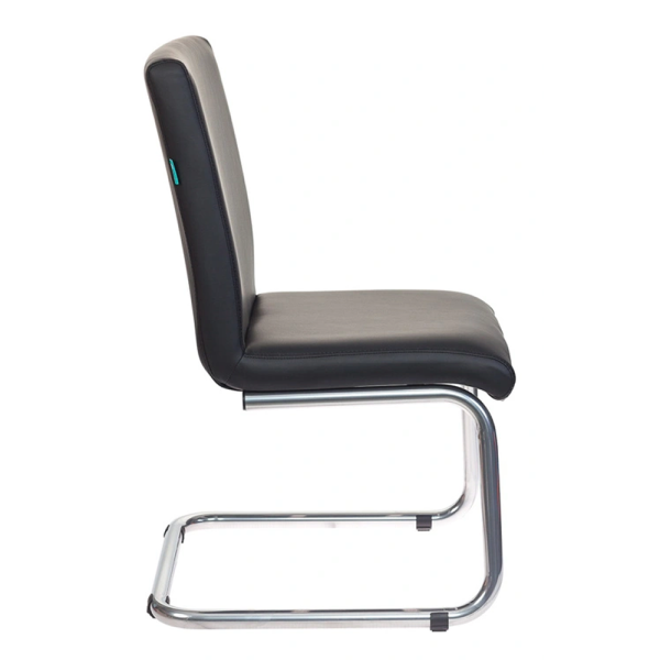 Кресло на полозьях Бюрократ CH-250-V, экокожа, черный, металл хром