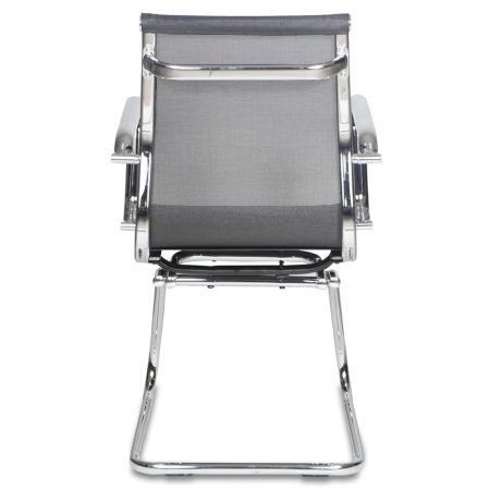 Кресло на полозьях "Бюрократ Ch-993-Low-V", сетка, черный, металл хром