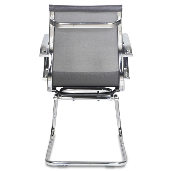 Кресло на полозьях "Бюрократ Ch-993-Low-V", сетка, черный, металл хром