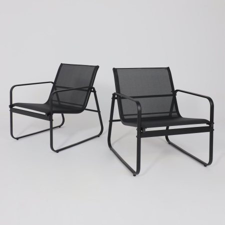 Комплект мебели садовой AksHome VERANDA (кресло 2шт, диван 1шт, стол 1шт), черный