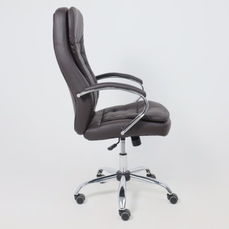 Кресло компьютерное AksHome Richard new, экокожа, металл, коричневый