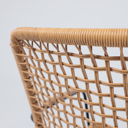 Кресло садовое AksHome BERGAMO, PE искусственный ротанг, черный, коричневый