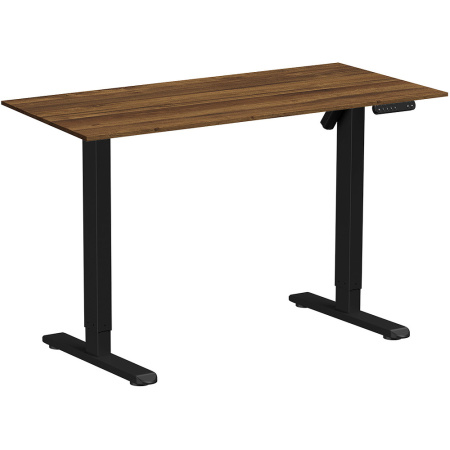 Стол с электроприводом WellDesk Basic 1300x675х18, черный, дуб Хантон темный