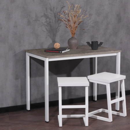 Стол Millwood Сеул, 1300х800 мм, бетон, белый