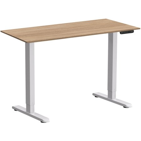 Стол с электроприводом WellDesk Prime 1300x675х18, белый, дуб бардолино натуральный
