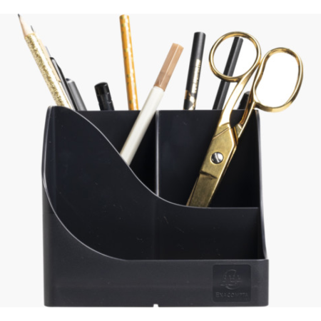 Подставка для ручек Neo Deco, пластик, 5 делений, черный