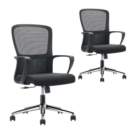 Кресло компьютерное SitZone U-069B, сетка, ткань, черный, 2 шт/упак