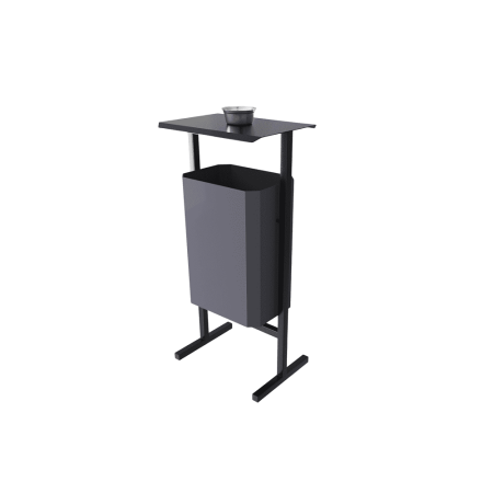 Урна уличная для мусора СТАНДАРТ с пепельницей, 35 л, металл, серый