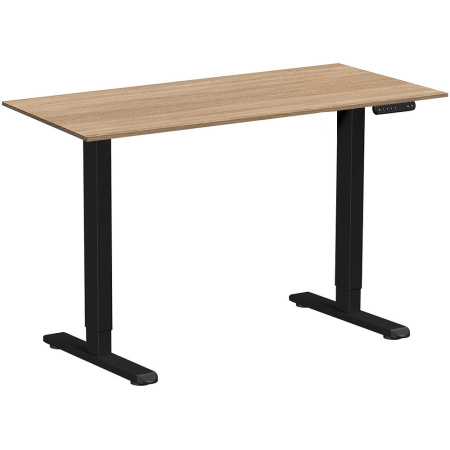 Стол с электроприводом WellDesk Prime, 1300x675х18 мм, черный, дуб бардолино натуральный