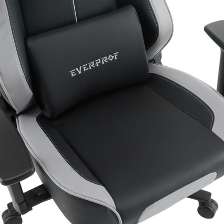Кресло игровое EVERPROF Rapid, экокожа, черный, серый, крестов. металл Кресло игровое EVERPROF Rapid, экокожа, черный, серый, крестов. металл