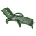 Шезлонг складной на колесах, пластик, темно-зелёный