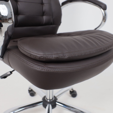 Кресло компьютерное AksHome Richard new, экокожа, металл, коричневый