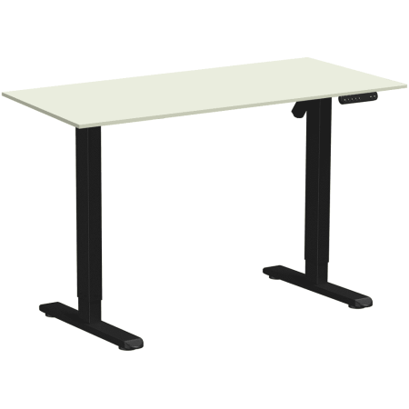 Стол с электроприводом WellDesk Basic, 1200x675х18 мм, черный, белый альпийский