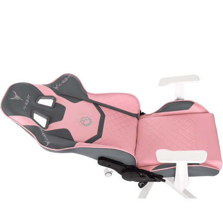 Кресло игровое Бюрократ Knight "Catzy", экокожа, пластик, серый, розовый