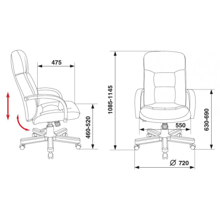 Кресло компьютерное Бюрократ T-9908/WALNUT, черный