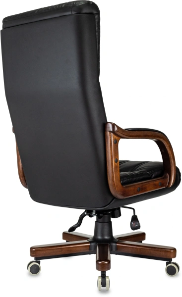 Кресло компьютерное Бюрократ T-9932WALNUT, экокожа, черный, металл, дерево Кресло компьютерное Бюрократ T-9932WALNUT, экокожа, черный, металл, дерево