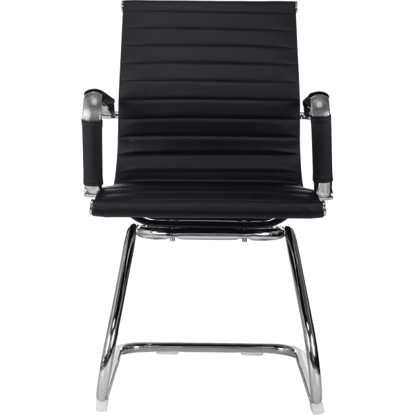 Кресло на полозьях "Бюрократ CH-883-LOW-V", экокожа, черный, металл хром