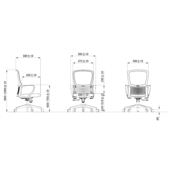 Кресло компьютерное SitZone U-069B, сетка, ткань, пластик, черный, 2 шт/упак, -30%