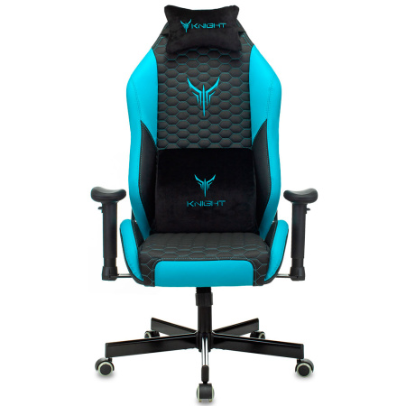 Игровое компьютерное кресло Knight Neon, черный/голубой